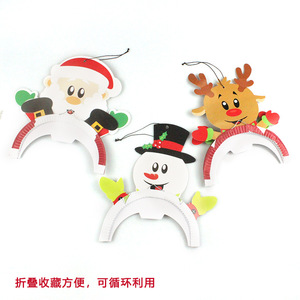 Adornos de papel con diseño de Papá Noel y muñeco de nieve, decoraciones navideñas para escaparates, estilo de dibujos animados, artesanía. - Product Image 3
