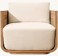 Ensemble de canapés en teck massif de conception moderne, fabriqué à la main, table et chaise longue en bois pour jardin, hôtel, meubles de patio extérieur