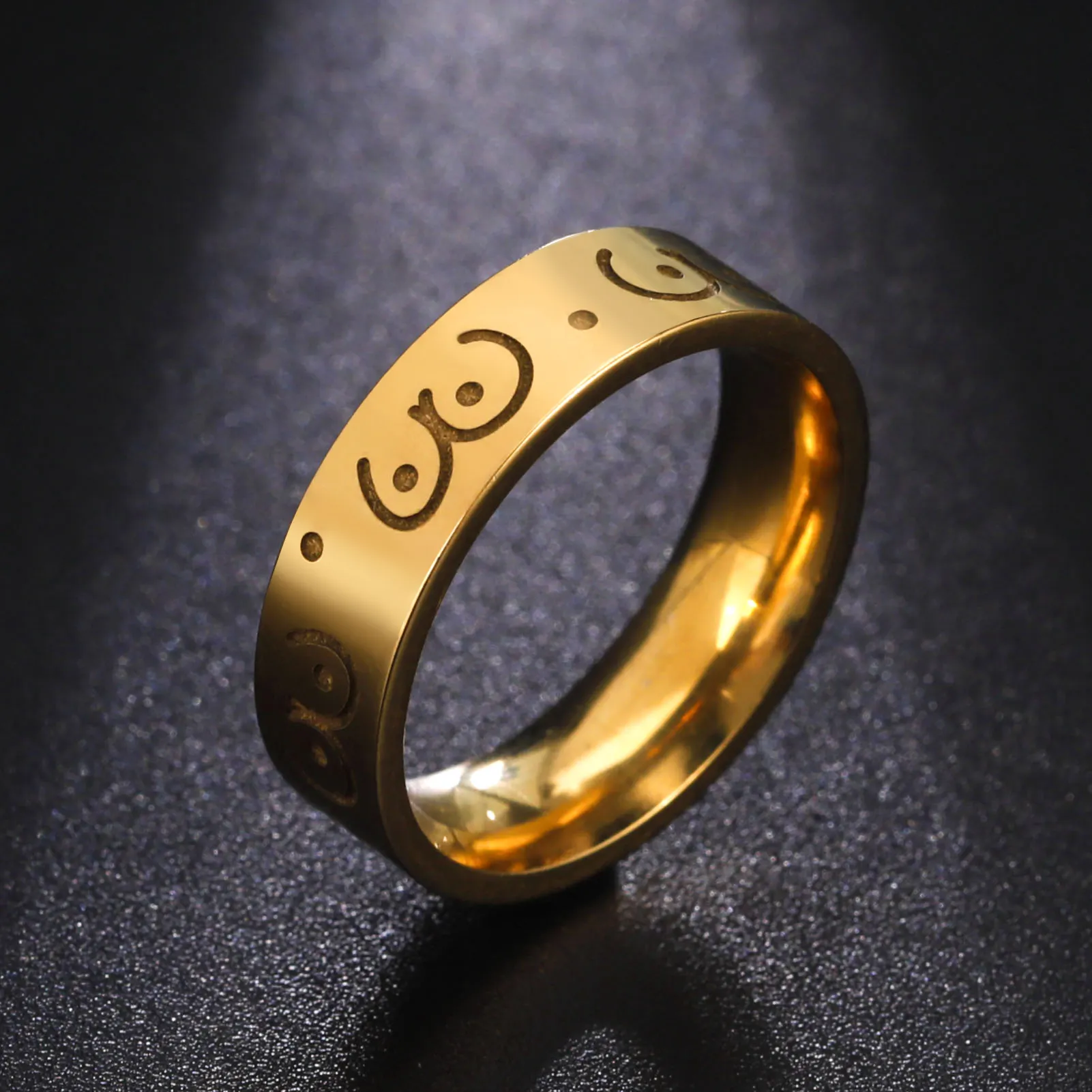 Myshape – anneaux de poitrine pour femmes en acier inoxydable, 6mm de largeur, bagues de doigt à breloques, bijoux cadeau en gros, nouveauté 2022