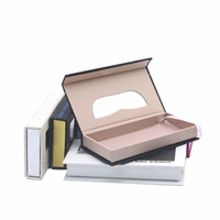 Boîte à cils en carton de qualité supérieure, boîte à cils personnalisée, boîte d'emballage de type livre, boîte d'emballage cosmétique avec fenêtre transparente