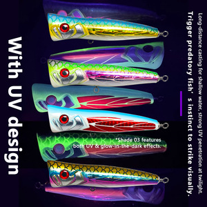 เหยื่อปลอมแบบ Popper ขนาด 8 นิ้ว 20 ซม. น้ำหนัก 100 กรัม ดีไซน์ UV สำหรับตกปลาทะเล ทูน่า ปลาแมคเคอเรล ปลากะพง - Product Image 1