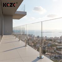 HL Moderne Edelstahl Quadratische Klemm-Glasbefestigungen für Treppen, Balkone und Zaun-Bodenmontagehalterungen