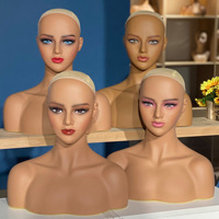 Support de perruque en PVC de haute qualité en gros, modèle 42 cm, femme européenne, maquillage, accessoires pour oreilles percées