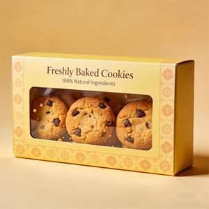 กล่องเบอร์เกอร์กระดาษคราฟท์ขนาดพิเศษ พร้อมช่องใส่คุกกี้ กล่องเบเกอรี่แบบใช้แล้วทิ้ง ป้องกันคราบไขมัน ขนาด 15x9x9 ซม. - Product Image 6