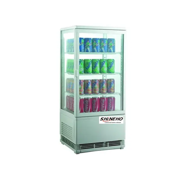 Shineho-vitrina de vidrio para supermercado, puerta corredera de vidrio, refrigeración por aire, vitrina vertical para bebidas