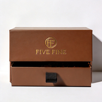 Cajas Rígidas Hechas a Mano con Impresión Personalizada, Materiales Reciclados, Beige Marrón, Laminado Mate, Estilo Cajón de 2 Niveles, para Chocolate y Sushi