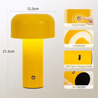 Lampe de chevet LED décorative moderne en forme de champignon, portable, sans fil, avec batterie de secours, pour salon et chambre à coucher