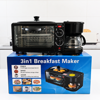Machine à petit-déjeuner électrique 3-en-1 multifonctionnelle : Vente en gros directe usine – Poêle à frire, cafetière automatique et appareil à cuire à la vapeur pour œufs