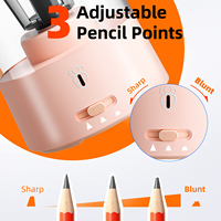 Taille-crayon électronique entièrement automatique Zongmao en forme d'animal mignon, 3 vitesses réglables, tambour en ABS+PP, pour étudiants et écoles