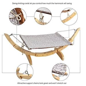 ที่นอนแมวไม้เนื้อแข็งแบบคลาสสิกสำหรับสัตว์เลี้ยงนอนเลานจ์สำหรับสัตว์ขนาดเล็กกล่องบรรจุเฟอร์นิเจอร์ในร่ม - Product Image 4