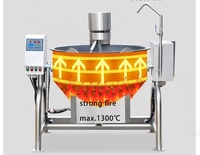 Wok industriel en fonte de haute qualité avec système de mélange planétaire, machine de cuisson automatique pour restaurant et usine alimentaire