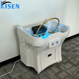 Muebles de Salón KISEN, Lavabo Portátil para Lavar el Cabello con Silla para Champú, Lavabo Móvil para Masaje Tailandés con Dos Tanques - Product Image 4