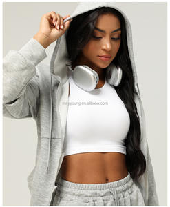 MAY YOUNG Ladies Sportswear Set Reiß verschluss Hoodie Jacke und High Waist Casual Pants New Style Atmungsaktives Fitness studio und Yoga Tennis Wear - Product Image 1