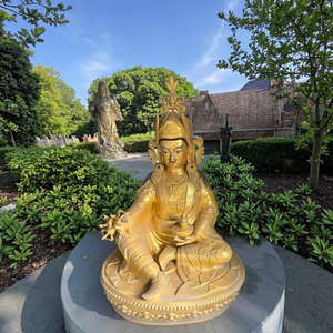 Large - Scale and Vivid Copper - Carved <strong>Statue</strong> of Guru Padmasambhava in Tibetan Buddhism for Worship - Product Image 1