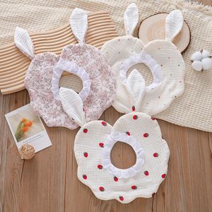 Bavaglino per Neonati in Puro Cotone Stile Ins con Bordo in Pizzo, Impermeabile, Motivo Floreale a Forma di Petalo, Morbido e Carino - Product Image 4