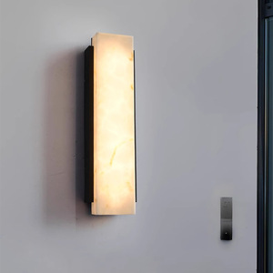 Lámpara de Pared Exterior Moderna y Minimalista, Impermeable, de Acero Inoxidable con Aspecto de Mármol, para Balcón, Entrada de Villa - Product Image 2