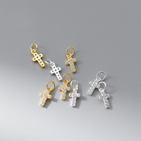 Populaire Plaqué Or S925 En Argent Sterling Zircon Croix Pendentif Charmes pour Collier Bracelet Boucles D'oreilles Fabrication De Bijoux