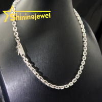Chaîne en argent 925 de 5 mm avec moissanite, bijoux pour hommes, chaîne glacée, chaîne hip-hop pour hommes, chaîne cubaine