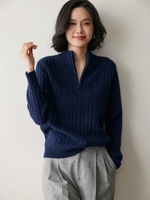 Pull en cachemire à col roulé pour femme, couleur unie, nouveau style automne/hiver 2026