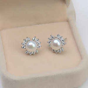 Accessoires DIY Édition Coréenne Boucles d'oreilles clous en argent S925 de qualité supérieure, populaires en Europe et en Amérique, supports vides pour perles, bijoux féminins - Product Image 3