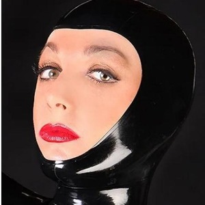 Gorro <span class=keywords><strong>de</strong></span> látex sexy Capucha <span class=keywords><strong>de</strong></span> látex con cremallera Juego <span class=keywords><strong>de</strong></span> rol Fuga Big Face Hood Headgear Ball Performance - Product Image 1