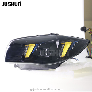 Phare avant en forme de dent de requin JUSHUN pour <span class=keywords><strong>BMW</strong></span> Série 1 <span class=keywords><strong>E87</strong></span> E88 2004-2011, phares laser jaunes et blancs DRL, installation sans perte - Product Image 2