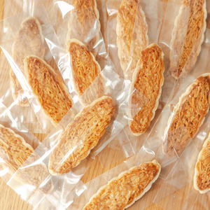 Rice Boat Shaped Biscuit Packaging Bag 14.5x5.5cm Three Side Seal Laminated Food Grade Flexo Printing - Product Image 2