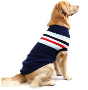 ホットセールブルーレッドウォームストライプビッグドッグセーターパターンニット犬プルオーバージャンパー - Product Image 2
