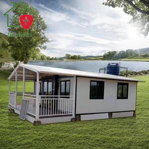 Casa Móvil Prefabricada de 2 Dormitorios con Terraza, Resistente al Agua y a Huracanes, Panel Sándwich Expandible, Tipo Villa, en Venta - Product Image 1