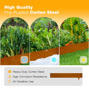 Ornements de jardin de bordure de paysage rectangle en acier corten durables et résistants à la rouille pour balcon - Product Image 6