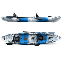 Canoë Kayak 395CM Construction rotomoulée Tandem Sit-On-Top Design Stable Sit-On-Top Design Double Kayak De Pêche 2 Personnes