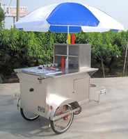 Chariot à hot-dogs en acier inoxydable commercial pour la vente de snacks dans les hôtels et restaurants, disponible à la vente