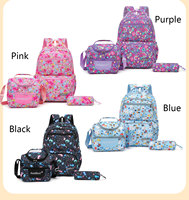 Sac d'école imperméable personnalisé pour enfants, vente en gros, grande capacité, ensemble 3-en-1 avec sacs à lunch pour écoliers