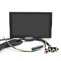 Moniteur de véhicule portable IPS HD 10,1 pouces (1024 x 600) avec entrée AHD 4 canaux, système de surveillance pour camions et bus avec écran d'affichage d'image de recul