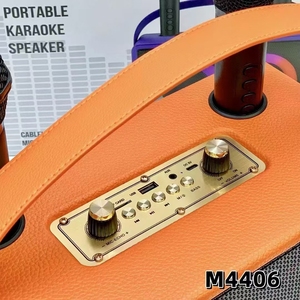 M4406双4英寸蓝牙大扬声器无线双麦克风卡拉ok户外支持调频TF AUX TWS立体声高音质 - Product Image 6