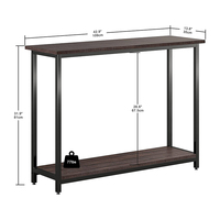 Table console moderne de luxe en métal et bois, longue, marron, unique, en acier, pour salle à manger, couloir