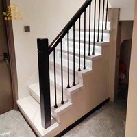 Balustres d'escalier modernes en aluminium au design premium, montés au sol, finition noir satiné, garantie 3 ans