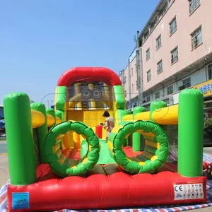 LilyToys commercial inflatable obstacle course 7 element bounce house assault course sport games for adults and kids