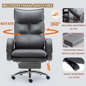 Gran oferta de Brasil y México, silla giratoria para Jefe, silla reclinable de cuero para masaje, silla de oficina para el almuerzo, características para computadora de negocios - Product Image 5
