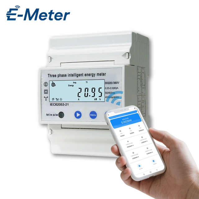 Smart DIN Rail Meter Power Meter 0.5 Class LCD Tuya IoT Energy Management Energy Meter WiFi