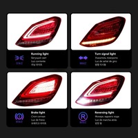 Feux arrière HETOP W205 2015-2018 Blanc clair Classe C Mise à niveau LED Feux arrière modifiés Clignotants dynamiques Édition Venom pour Benz