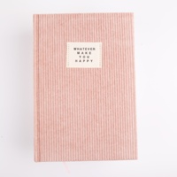 Agenda Diaria y Anual 2026 de Cuero y Tela de Pana, Color Rosa, Tamaño A5, Cuaderno de Notas, Bloc de Escritura