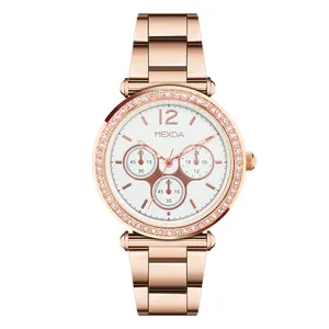 Mexda montres avec logo personnalisé montres avec diamants montres hip hop pour filles