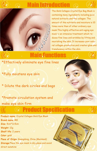 Masque pour les yeux de glace en cristal de collagène en or 24 carats de marque privée sous les yeux patchs hydrogel pour hydrater et lisser - Product Image 4