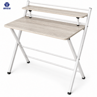 Bureau d'ordinateur pliable moderne et simple pour la maison ou le bureau, avec étagère, structure métallique, mini bureau d'étude, table de travail - Vente chaude