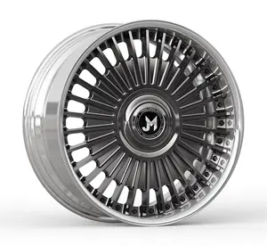 2 Piece Custom Wheel Forged Car Rim Lightweight Brushed Face Polished Rim 6061-T6 Aluminum Alloy Customized 18-24 Inch