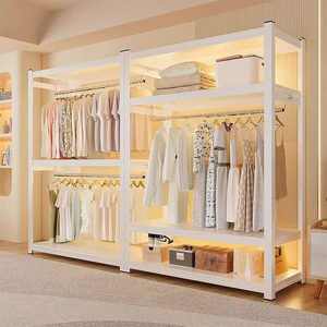 Organizador <span class=keywords><strong>de</strong></span> ropa para el hogar moderno, armario pequeño para sala <span class=keywords><strong>de</strong></span> estar con unidades <span class=keywords><strong>de</strong></span> almacenamiento <span class=keywords><strong>de</strong></span> hierro y estantes, estante <span class=keywords><strong>de</strong></span> ropa <span class=keywords><strong>de</strong></span> estilo Popular - Product Image 5