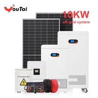 Système d'alimentation réseau 10 kW, batterie LiFePO4 51,2 V 200 Ah, contrôleur MPPT, onduleur hybride, alimentation de secours pour maison et ferme, silicium monocristallin