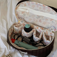 Organisateur de voyage professionnel de luxe en velours avec fermeture éclair, grande capacité, imperméable, avec poignée souple, pour trousse de maquillage
