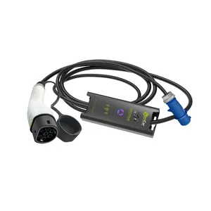 适用于GBT汽车Zencar Evse 32A家用EV连接器至蓝色CEE充电电缆便携式GB/T车载充电器